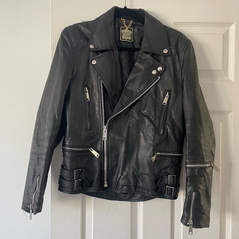Genuine leather motorcycle jacket German Echtes Leder